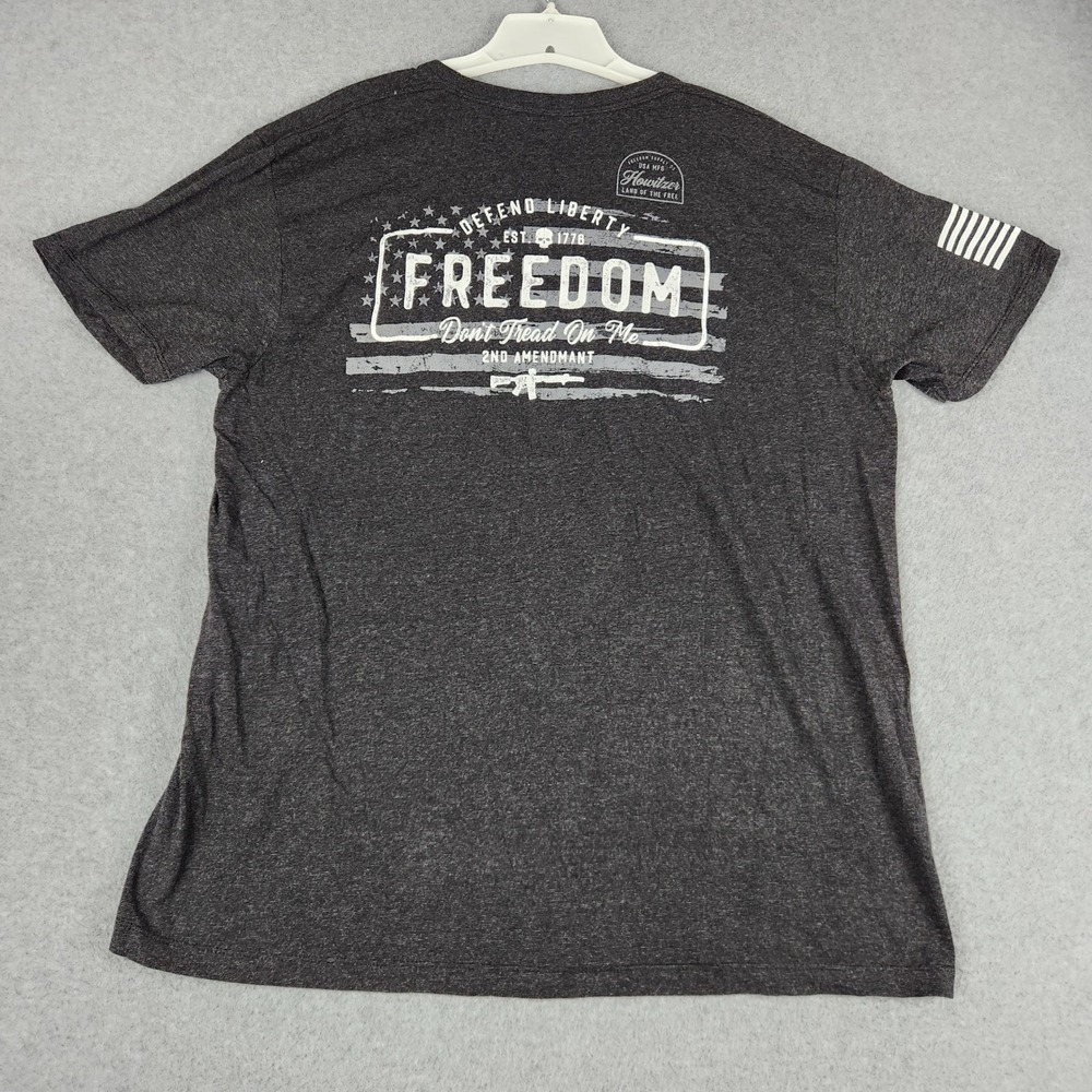 Howitzer T-Shirt Mens XL Black Freedom Don't Tread On Me 2nd Amendment Graphic